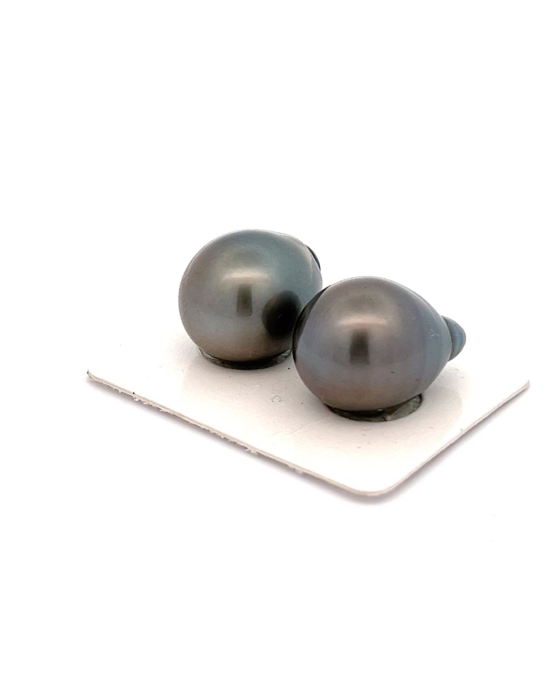 14.4x14.16mm Tahitian Black pearl , origin French Polynesia   , fine  grade