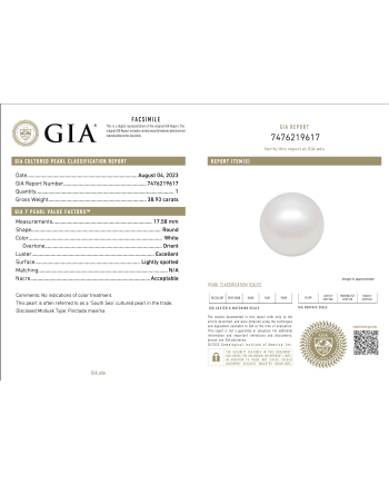 15mm+ gem  grade South Sea Pearl, Australia