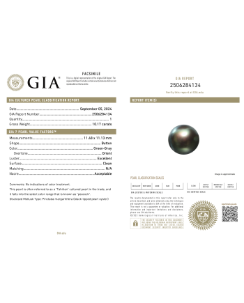 9mm+ gem  grade Tahitian Black Pearl, French Polynesia  