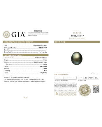 9mm+ gem  grade Tahitian Black Pearl, French Polynesia  