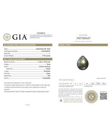 9mm+ gem  grade Tahitian Black Pearl, French Polynesia  