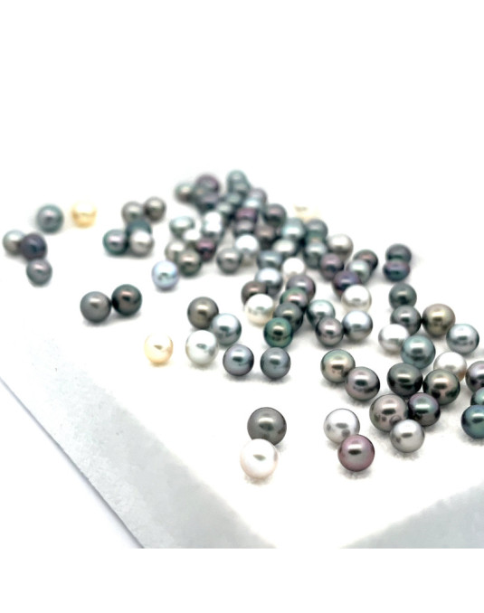 5-6mm Tahitian Black pearl , origin French Polynesia   , gem  grade