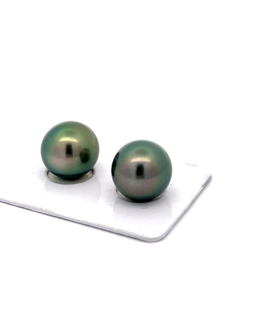 12.38/12.22mm Tahitian Black pearl , origin French Polynesia   , fine  grade
