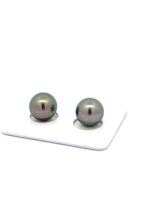 10.21/10.16mm Tahitian Black pearl , origin French Polynesia   , fine  grade
