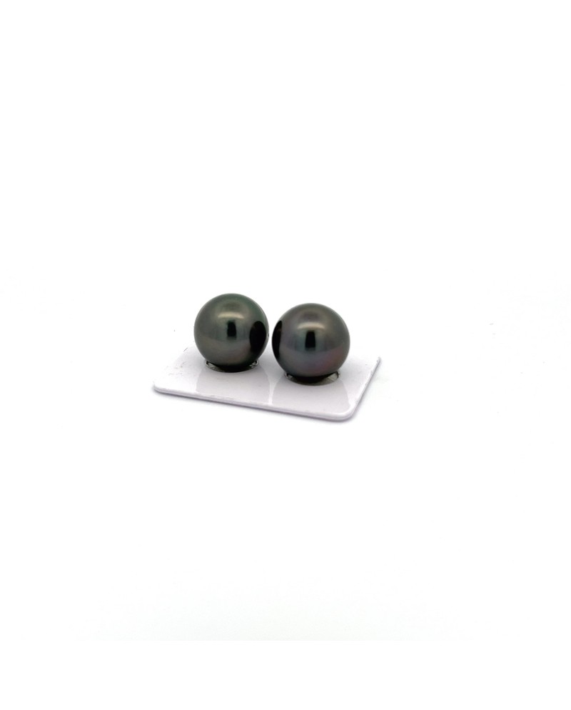 15.10/15.06mm Tahitian Black pearl , origin French Polynesia   , gem  grade