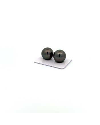 15.10/15.06mm Tahitian Black pearl , origin French Polynesia   , gem  grade