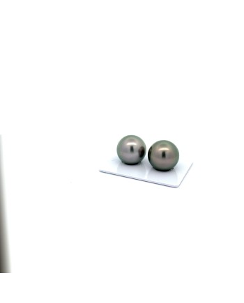 15.02/15.01mm Tahitian Black pearl , origin French Polynesia   , gem  grade