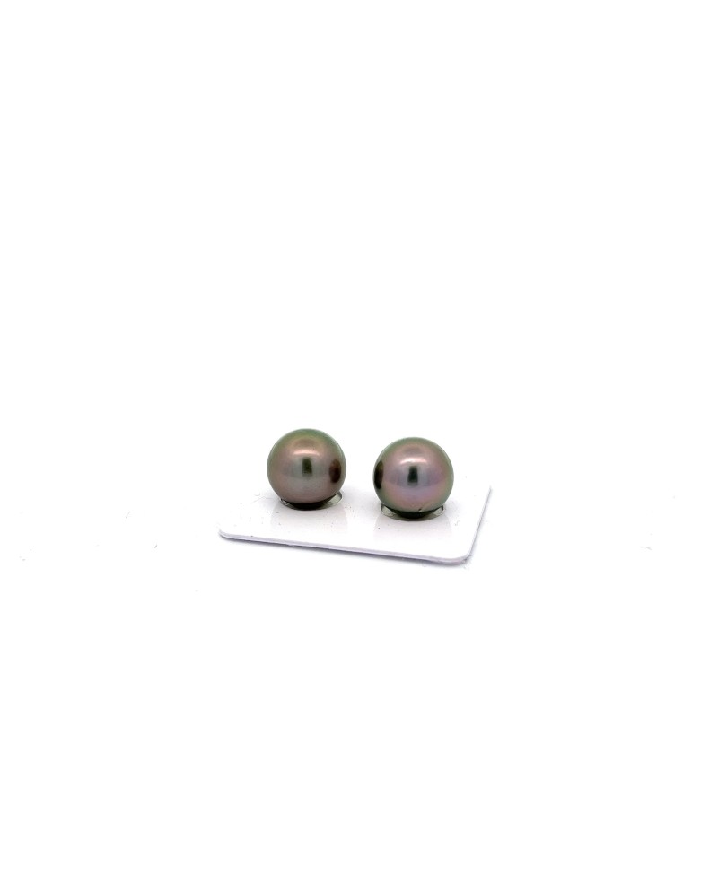 12.88/12.81mm Tahitian Black pearl , origin French Polynesia   , fine  grade