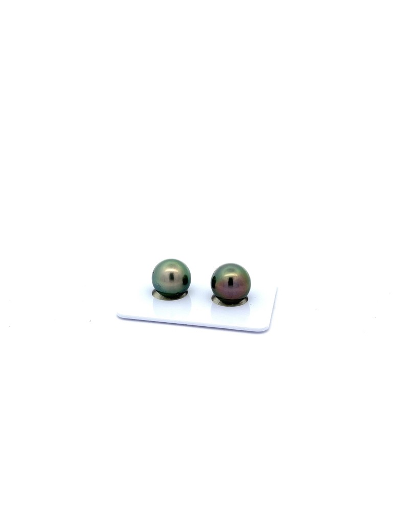 10.98/10.97mm Tahitian Black pearl , origin French Polynesia   , jewel  grade